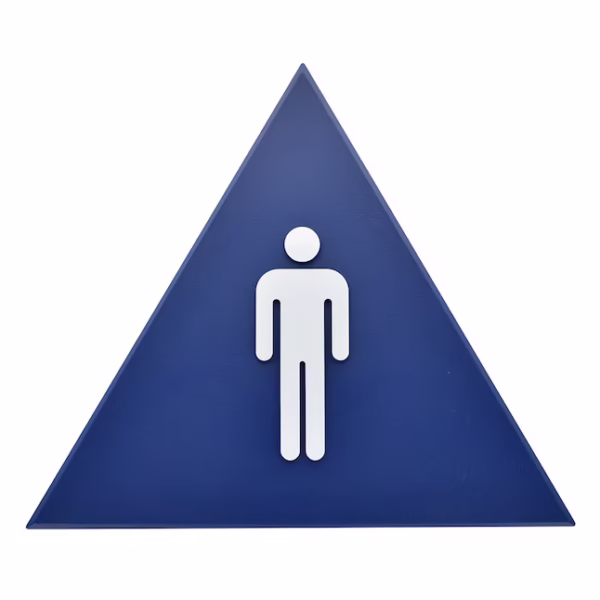 SIGN MEN TRIANGLE BLUE